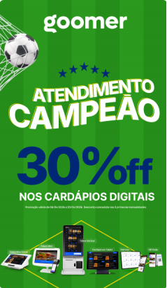 Promoção Goomer: 30% off em cardápios digitais para restaurantes – Atendimento Campeão