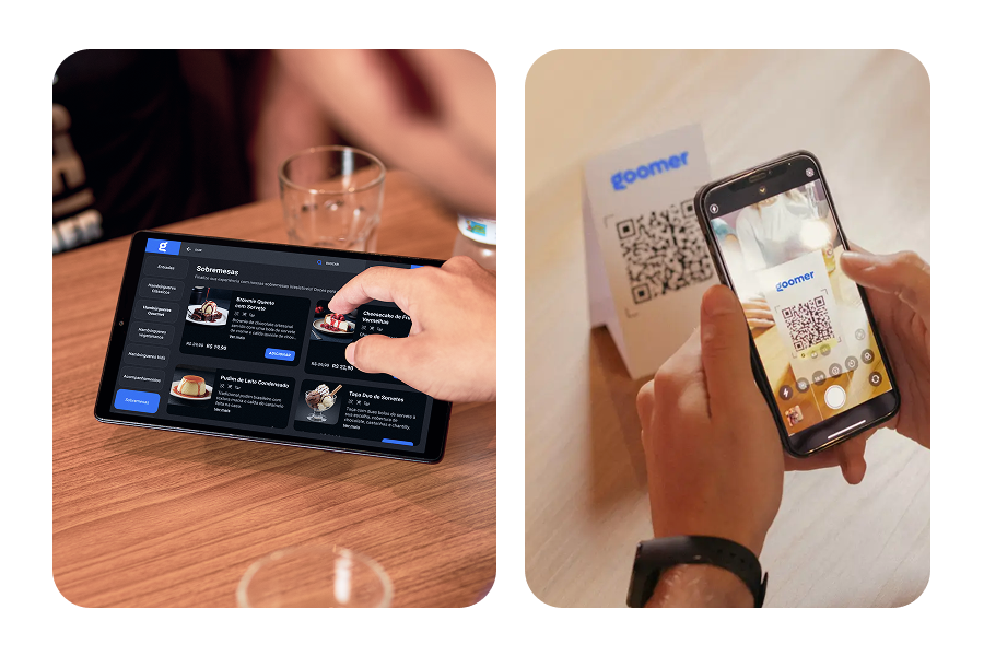 Imagens de dispositivos móveis exibindo aplicativos de streaming e pagamento digital, destacando o uso da tecnologia moderna para entretenimento e compras online.