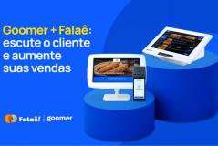 Imagem promocional do sistema Goomer e Falaê, reforçando a importância de escutar o cliente para aumentar as vendas com tecnologia de pontos de venda e atendimento digital.