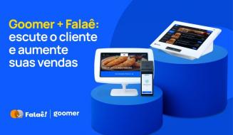 Imagem promocional do sistema Goomer e Falaê, reforçando a importância de escutar o cliente para aumentar as vendas com tecnologia de pontos de venda e atendimento digital.